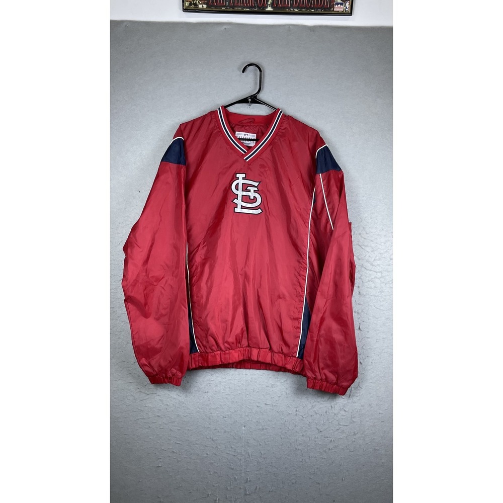 St Louis Cardinals Jacket Mens Large Red MLB Baseball Genuine Merchandise V Neck